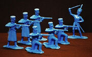 REAMSA 1 32 French Napoleonic Firing Line Officer Toy Soldiers 7 pc MARX Blue