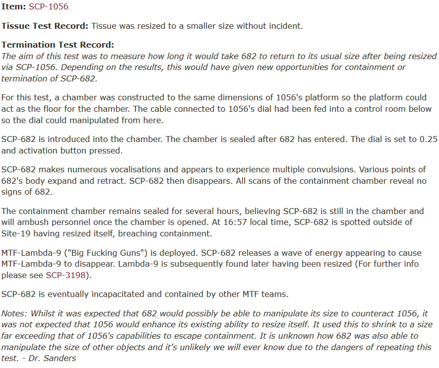 Fierian's SCP-682 Mass Test Log - Foundation Test Logs