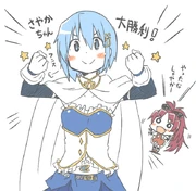 Miki sayaka and sakura kyouko mahou shoujo madoka magica and mahou shoujo madoka magica movie drawn by pikachi 49b145b438e5a7f3da744