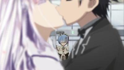 Subaru and emilia kissing Subaru and emilia kissing