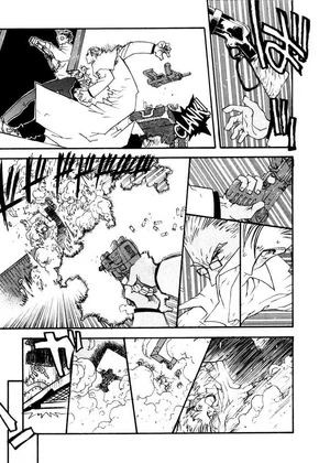 Vash dodges machine gun fire Vash dodges machine gun fire