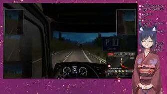 Anime girl singing Country Roads while playing Eurotruck Simulator