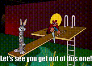 Bugs defying the law of gravity & more-High Diving Hare-Looney Tunes