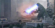 Godzilla vs. Destoroyah - Godzilla Junior shoots down Flying Form Destoroyah