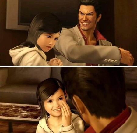 Kiryu slap smile