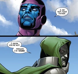 Doom tells Kang that he perhaps is his father-Doctor Doom 2019
