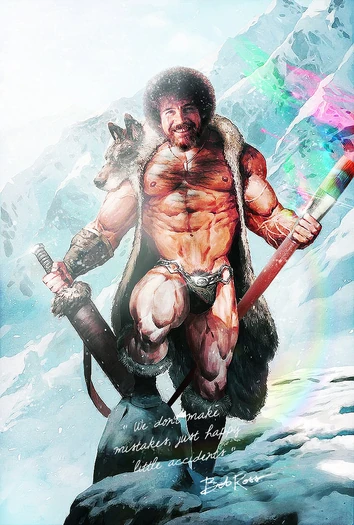Bob ross barbarian by pixelatedsailor-d9mj9vn