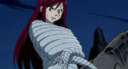Erza trapped in her Heart Kreuz Armor