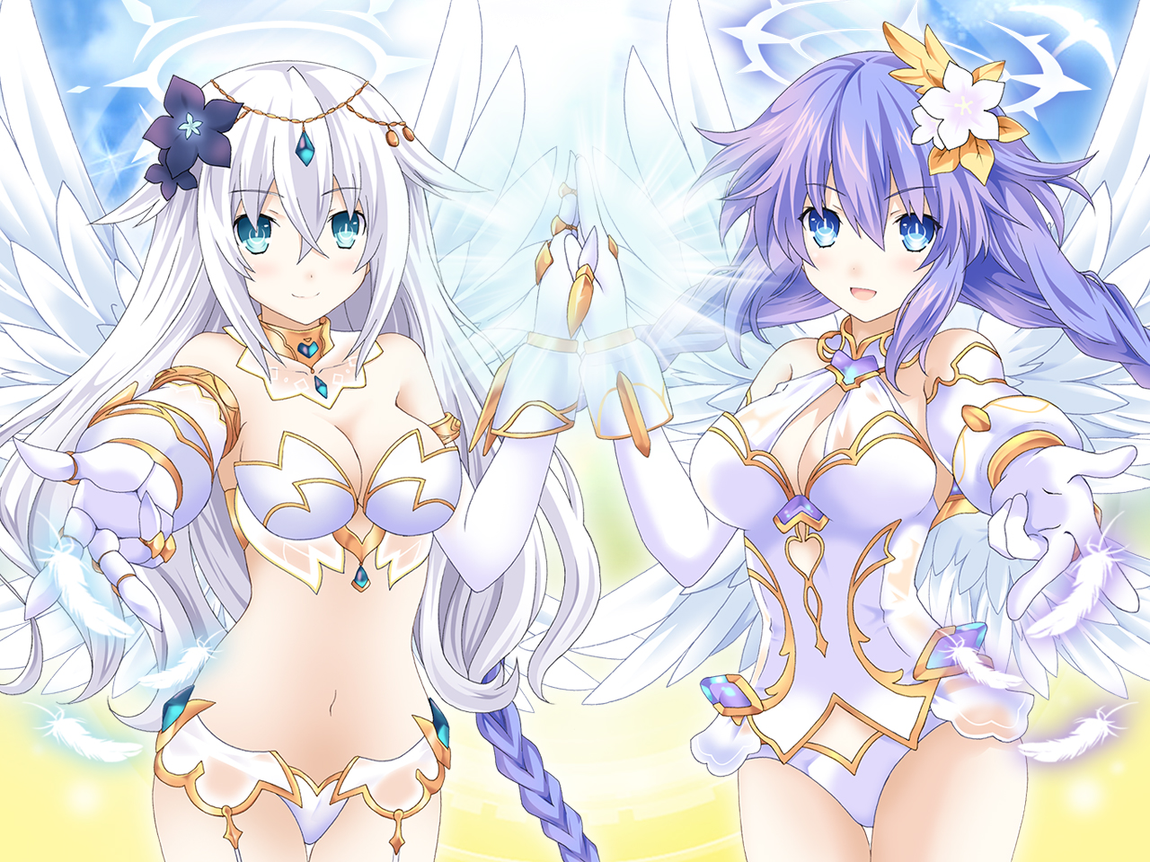 Black heart and purple heart four goddesses online cyber dimension neptune and neptune series drawn by kagura ittou 8f8805910bb014a6