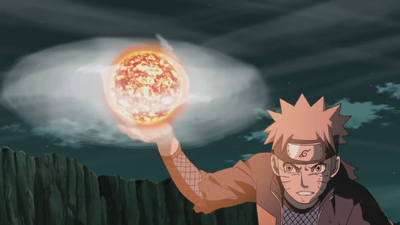 -naruto creating lava rasenshuriken