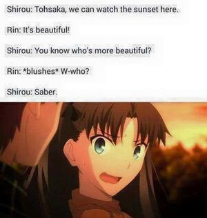 Shirou rin saber beautiful - apply cold water to burned area
