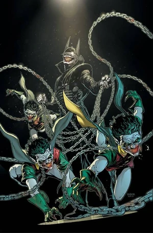 Batman Who Laughs and Robins