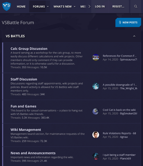 VS Battles Forum - Dark Mode