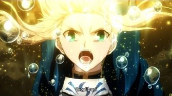 Fate Zero - Saber kills Caster (Excalibur scene) 1080p ENG SUBS