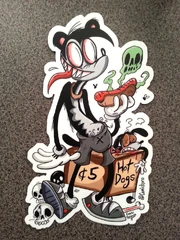 Skitzo sticker on table-1-