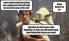 Yoda back ride sucker