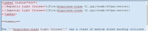 Screenshot of tabs ALC
