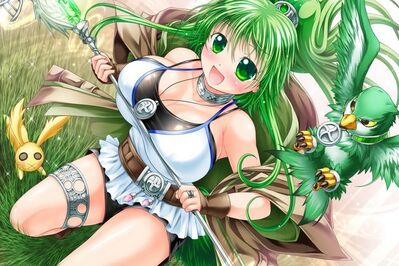 Custom-fabric-poster-frame-available-anime-sexy-girl-with-green-eyes-and-long-hair-DM041-wall.jpg 640x640