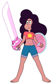 Stevonnie with Sword and Shield by Lenhi