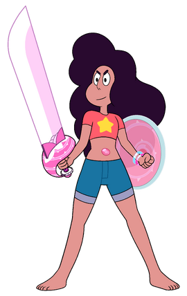 Stevonnie with Sword and Shield by Lenhi