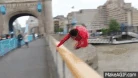 Jumping over a bridge