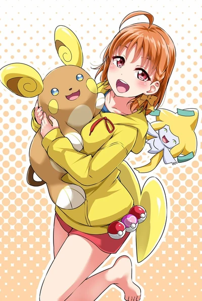 Alolan raichu jirachi and takami chika love live love live sunshine and pokemon drawn by yopparai oni sample-439e15837425f07cb2cf395dde867177