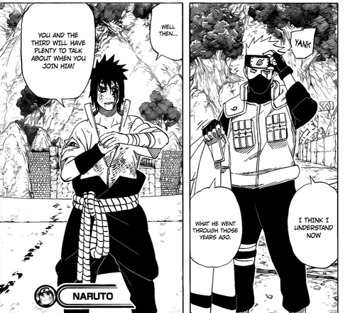 Kakashi - Sasuke has changed so much through the years.