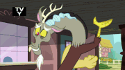 1234921 safe fluttershy screencap animated discord discovery family logo saddle bag spoiler-colon-s06e17 dungeons and discords volcano-1-