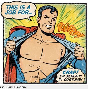 Superman already in Costume