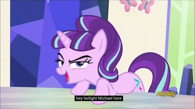 1094013 safe screencap starlight glimmer the cutie re-dash-mark discovery family logo meme michael stevens solo vsauce youtube caption