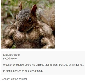 Bruce lee muscles like a squirrel