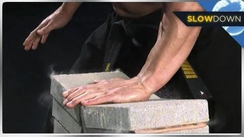 Ninja Breaks Bricks in Slow Motion