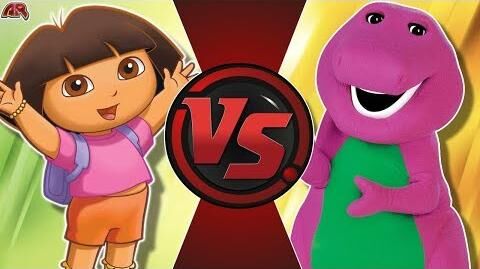 DORA vs BARNEY! (Dora the Explorer vs Barney the Dinosaur) Cartoon Fight Club Episode 332
