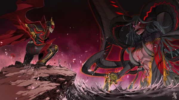 Kamen rider kuuga and tiamat fate and 3 more drawn by 1509063023 447a3287b9cb73692117c0b8c22596f7