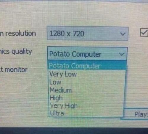 Potato computer setting