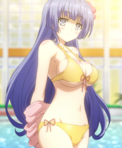 Izayoi Miku Date A Live huge breasts ecchi yellow bikinis-1384067