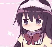 On the one homura is wearing is written quotmadokaquot and 6be77be110fd9248ac1048f0dc7a7060