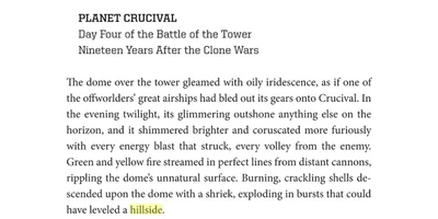 Star Wars artillery vs hillsides