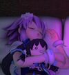Neptune Sleeping And Hugging Plush Doll Noire