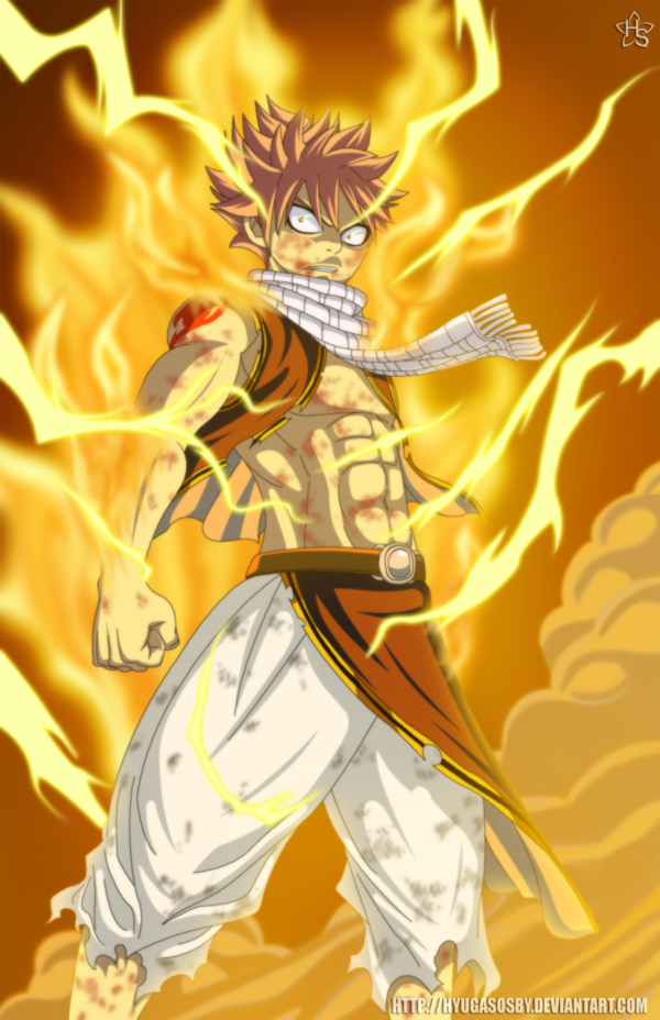 Natsu burned off the dragon's claw by KagomeChan27 on DeviantArt