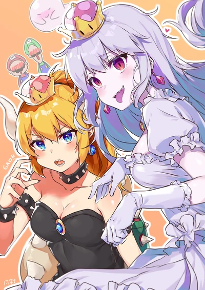 Boo bowsette luigi mario and princess king boo luigi s mansion mario series new super mario bros u deluxe and super mario bros drawn by tsukino nakajimaseiki sample-14703a0f2811ec9185a314a1470bf6d2