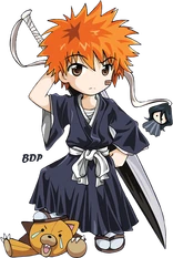 Chibi ichigo with kon by clowncrown allen