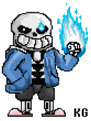 Sans the skeleton arcade style sprite by howlingwolf142-d9kenp9