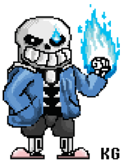 Sans the skeleton arcade style sprite by howlingwolf142-d9kenp9