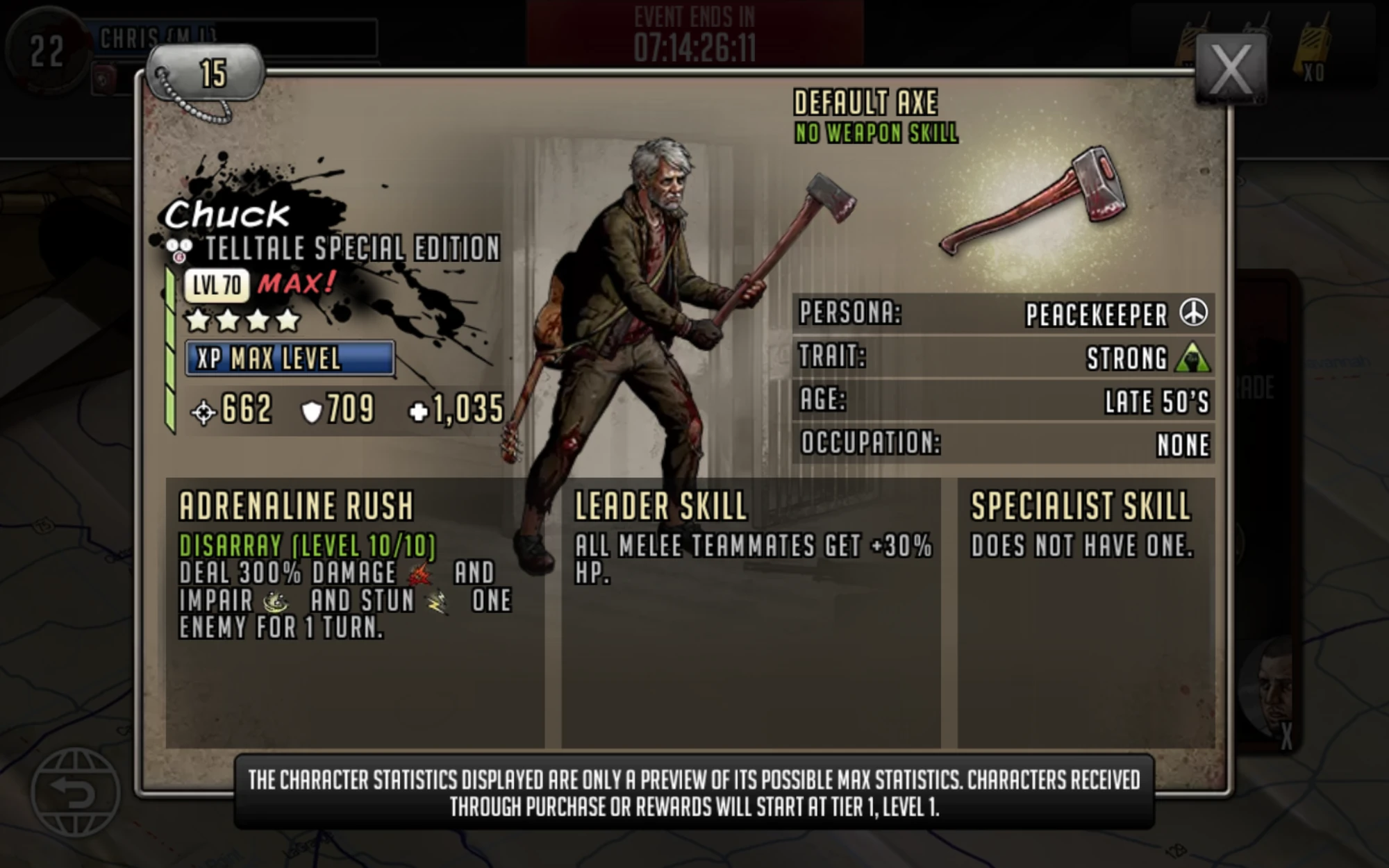 Chuck Walking DeadRoad to Survival Wikia FANDOM powered by Wikia