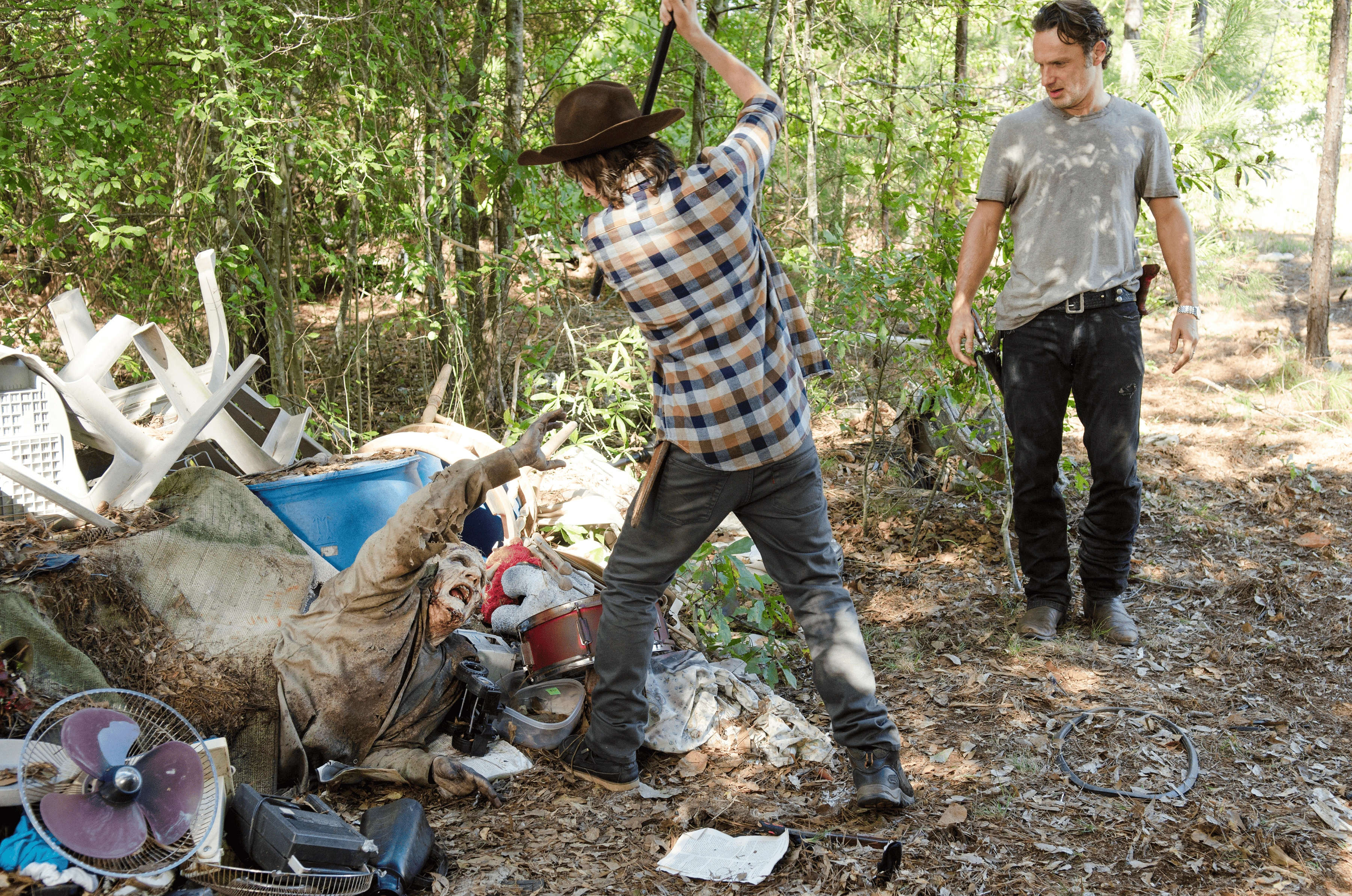 Image AMC 512 Carl Kills Walker.png Walking Dead Wiki FANDOM