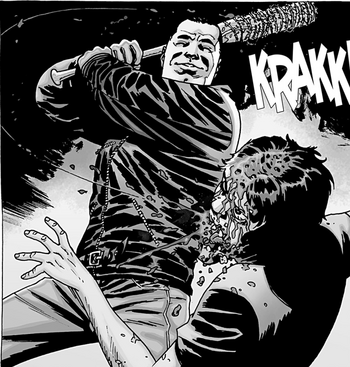 Image result for negan smashing glenn's head