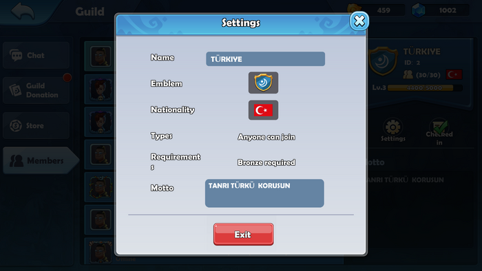 Guild settings