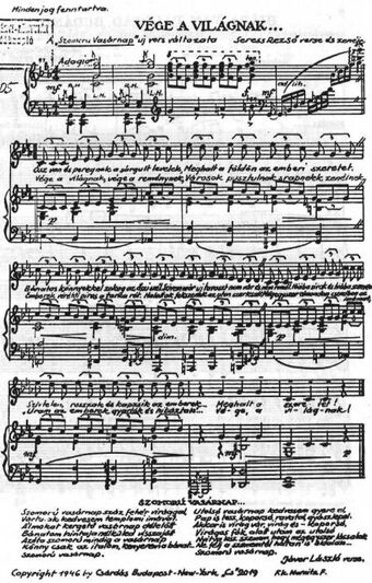 Rezso Seress Sheet Music For Vege A Vilagnak Warehouse 13 Artifact Database Wiki Fandom