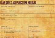 Bian Que's Acupuncture Needles